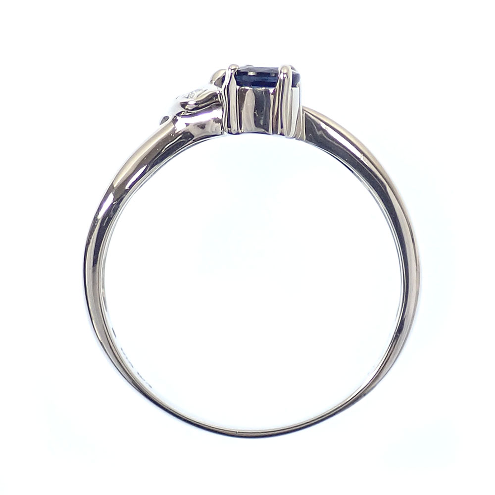 中古】 サファイア ダイヤモンド リング レディース K18WG 12号 0.02ct