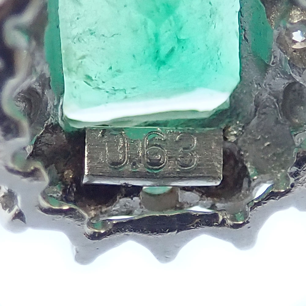 中古】 エメラルド ダイヤモンド ペンダントトップ レディース Pt900