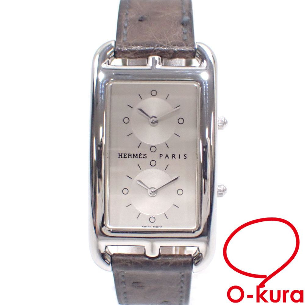 【中古】 エルメス 腕時計 ケープコッド レディース クォーツ SS 革ベルト CC3-510 CC3-510 電池式 ブラウン 茶色 □H刻印 2004年頃製
