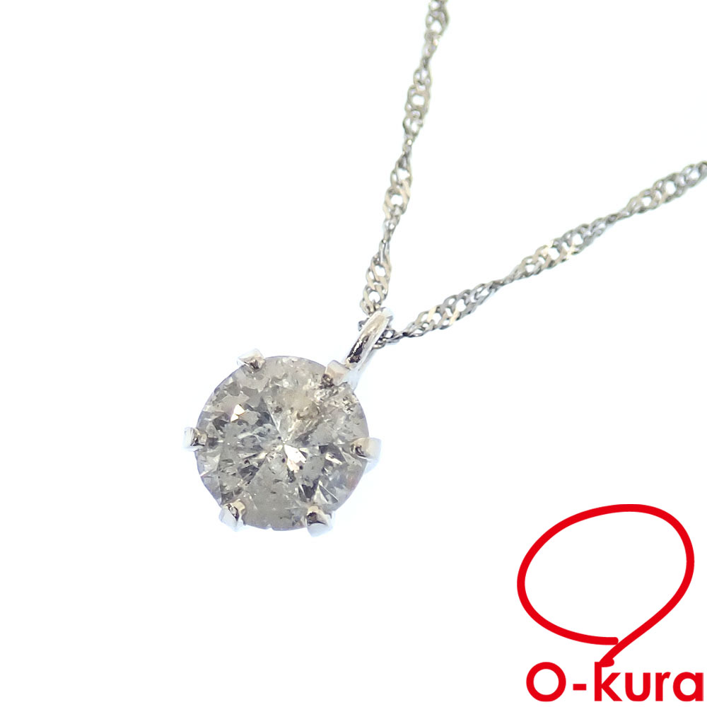 【中古】 ダイヤモンド ネックレス レディース Pt999 Pt850 0.30ct 0.9g プラチナ