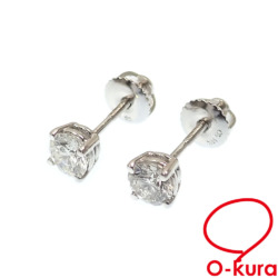 【中古】 ダイヤモンド ピアス レディース K14WG 1.2g 14金 ホワイトゴールド 14K
