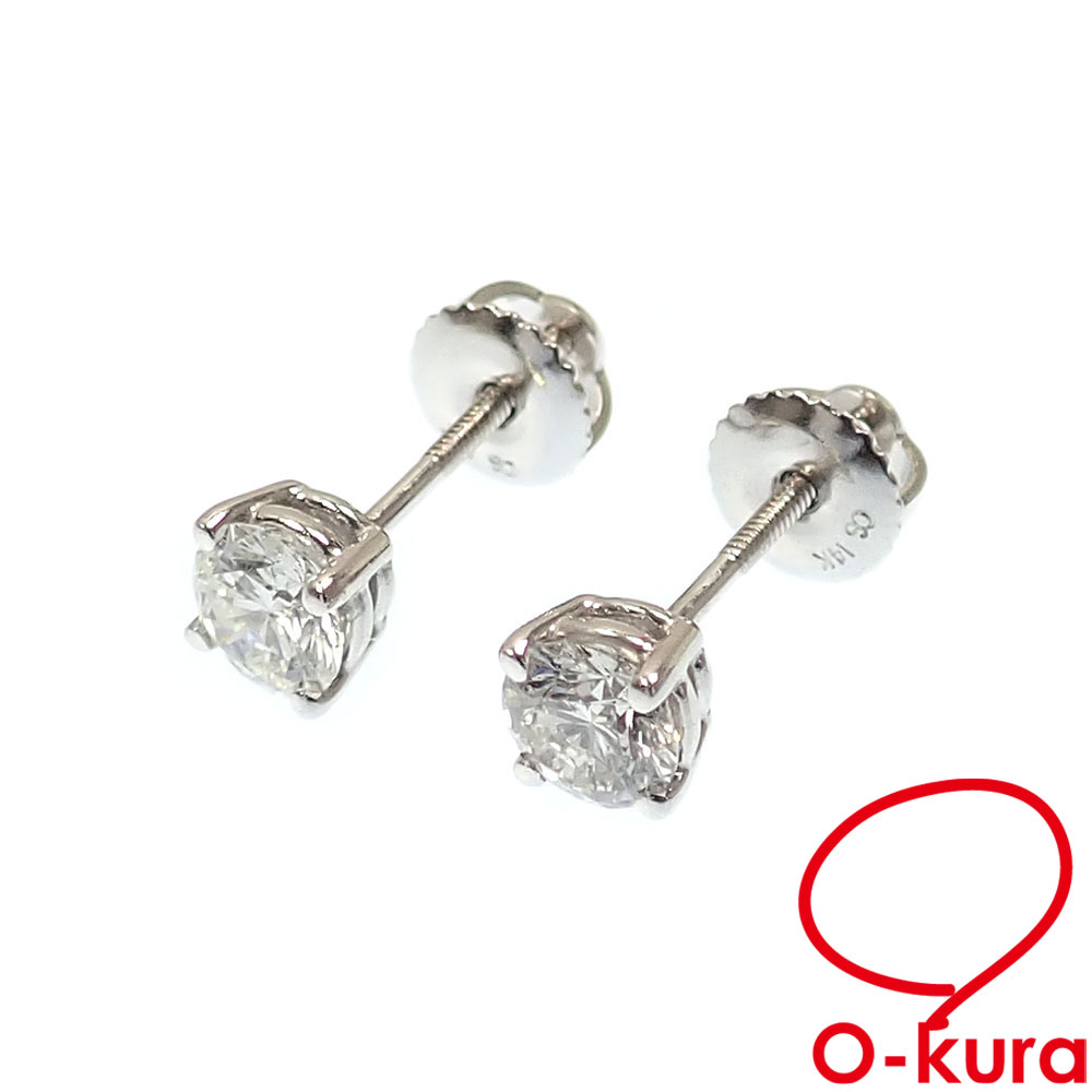 【中古】 ダイヤモンド ピアス レディース K14WG 1.2g 14金 ホワイトゴールド 14K