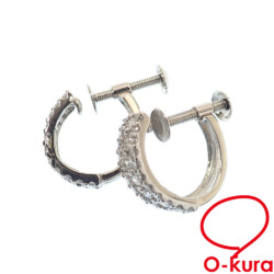 【中古】 ダイヤモンド イヤリング レディース Pt900 0.25ct/0.25ct 2.9g プラチナ