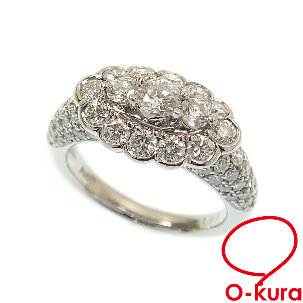 【中古】 ダイヤモンド リング レディース Pt900 11号 1.66ct 9.0g プラチナ 指輪