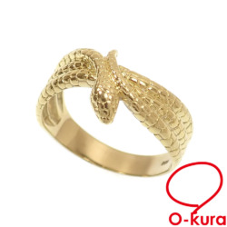 【中古】 スネークモチーフ リング メンズ K18YG 20号 4.7g 18金 イエローゴールド 750 蛇 指輪