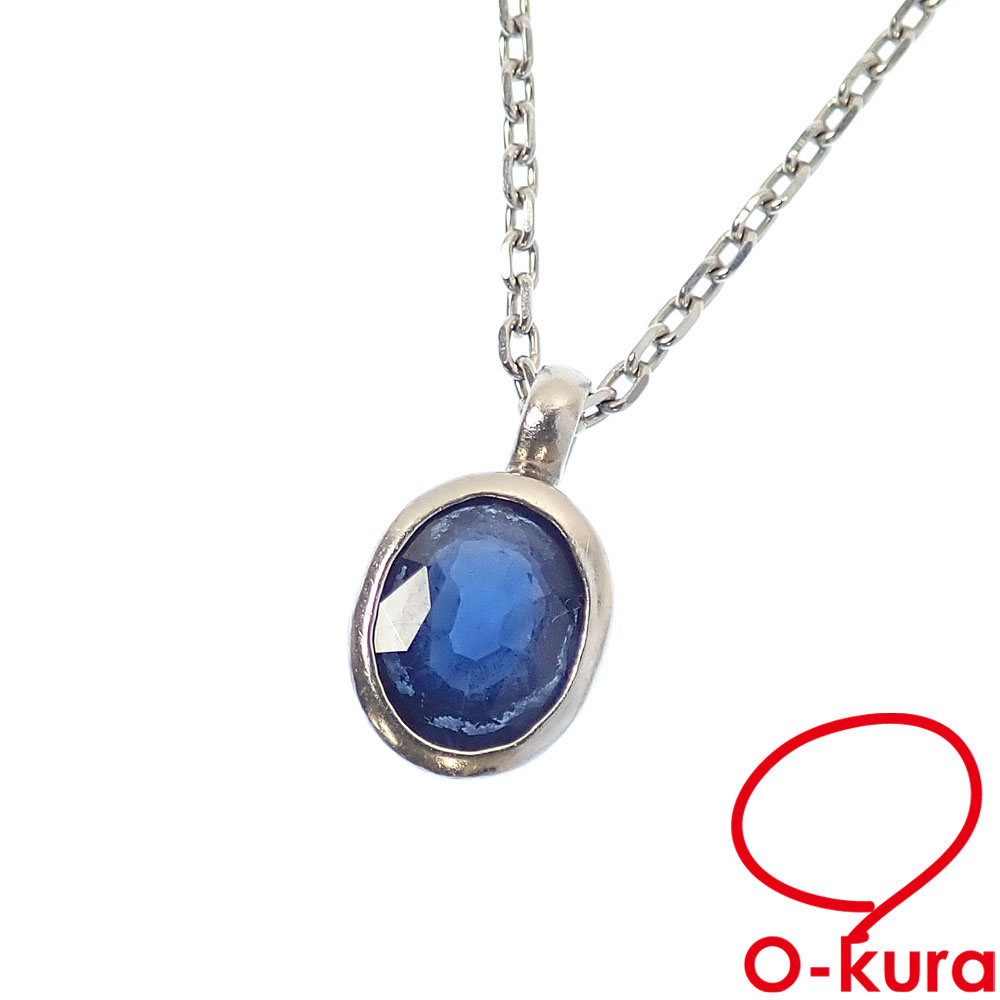 【中古】 サファイア ネックレス レディース Pt850 Pt900 1.353ct 6.5g プラチナ