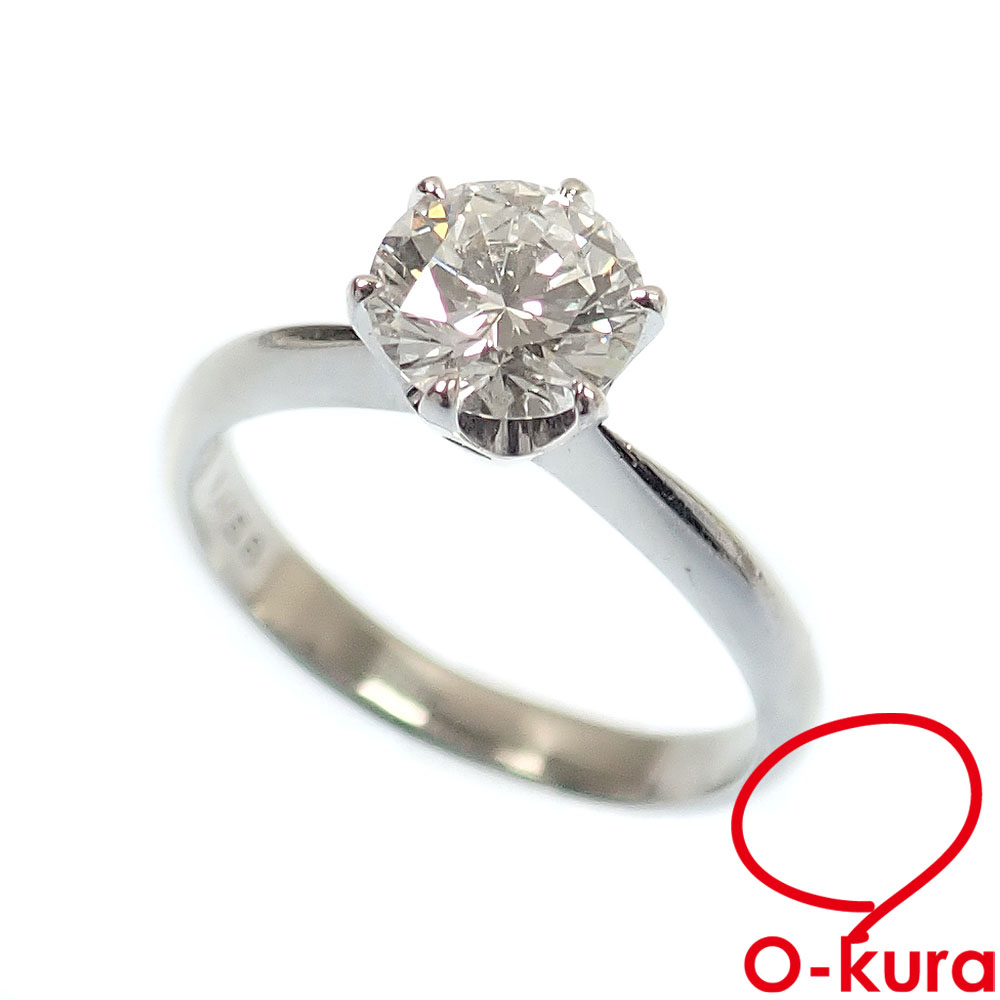 【中古】 ダイヤモンド リング レディース Pt900 12.5号 1.058ct 4.5g プラチナ 立爪 1粒 指輪