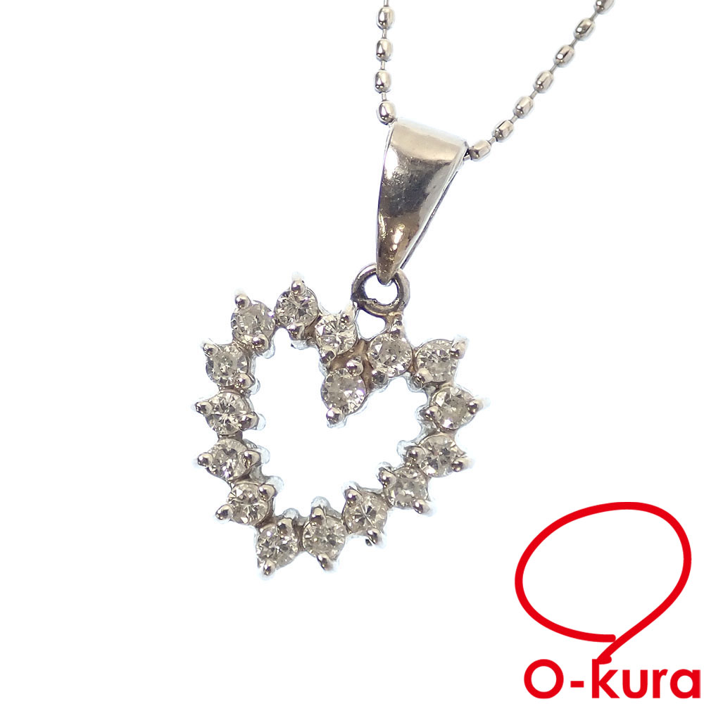 【中古】 ダイヤモンド ネックレス レディース Pt850 Pt 0.31ct 3.4g プラチナ