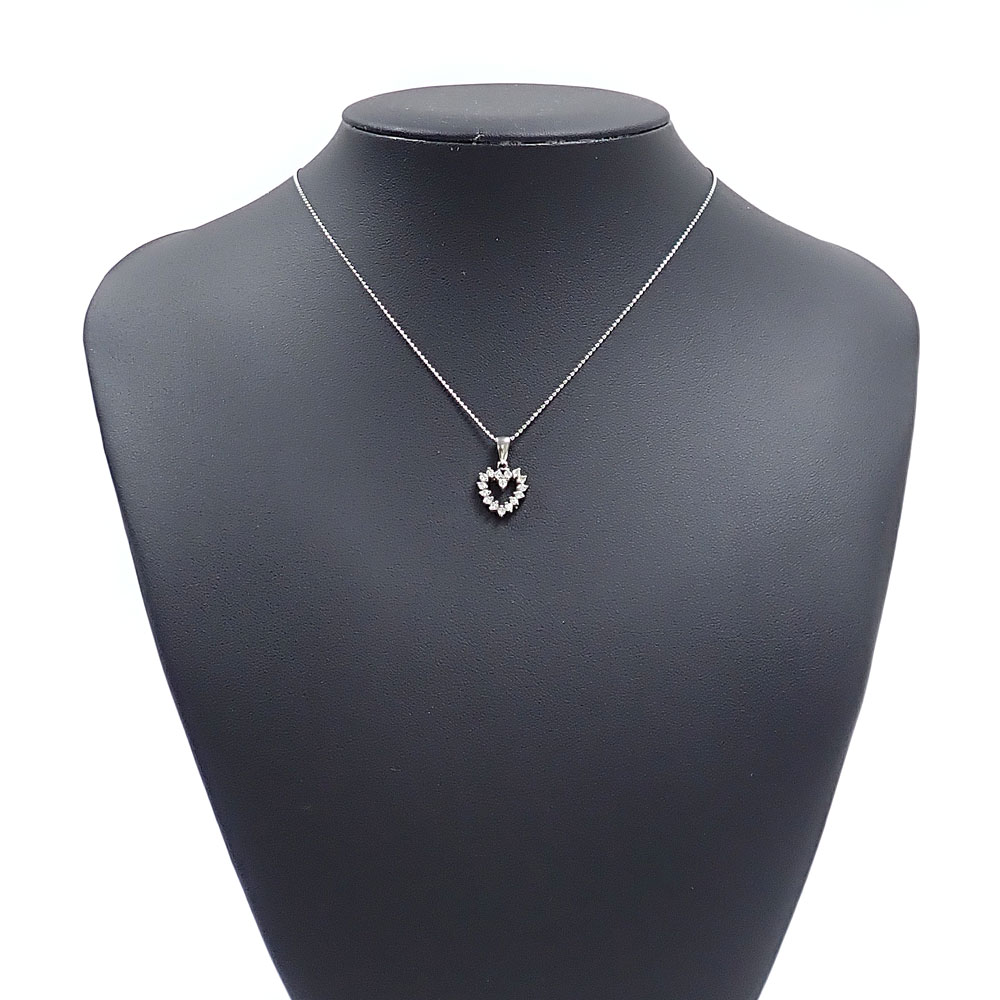 中古】 ダイヤモンド ネックレス レディース Pt850 Pt 0.31ct 3.4g