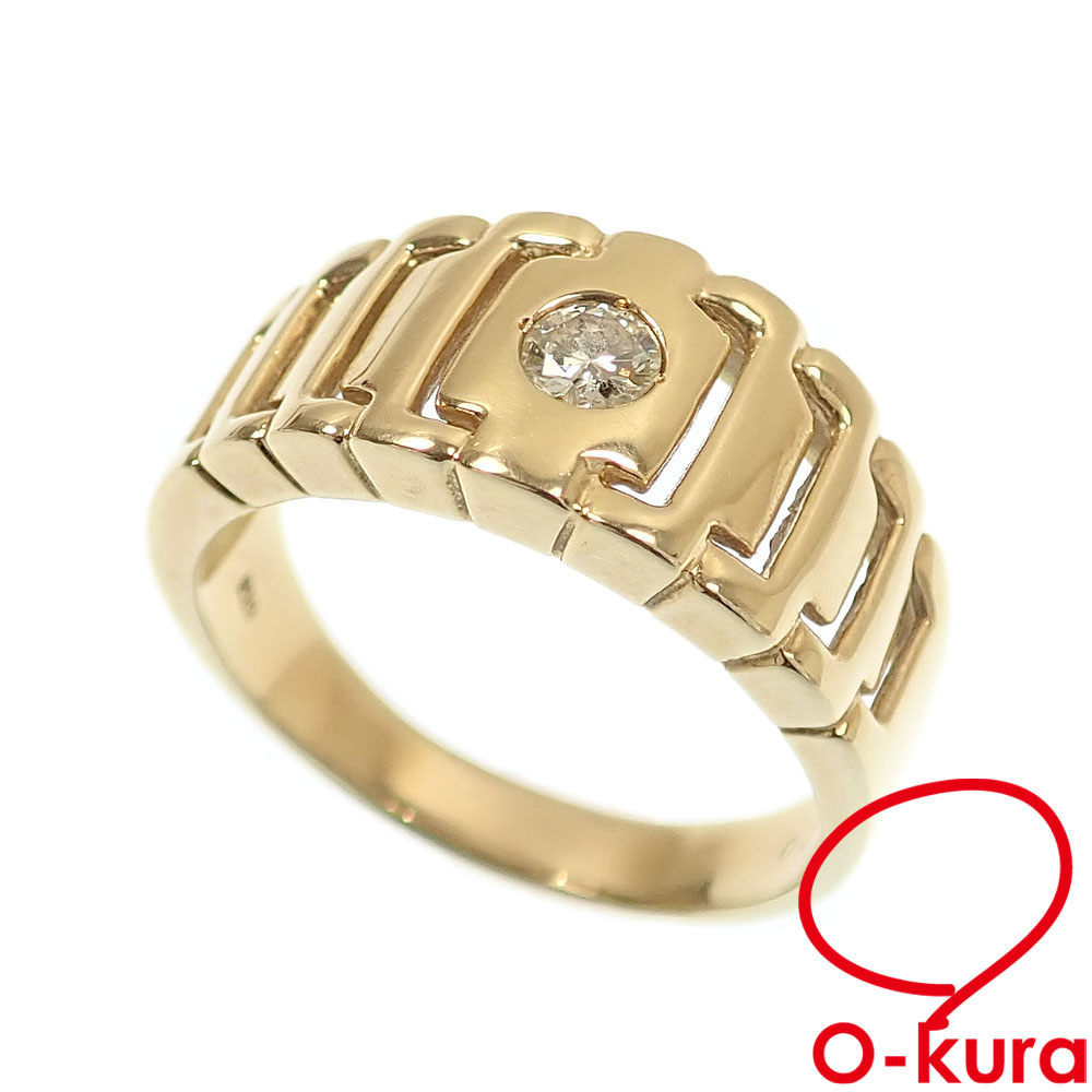 【中古】 ダイヤモンド リング メンズ K18YG 22号 0.20ct 8.6g 18金 イエローゴールド 750 指輪