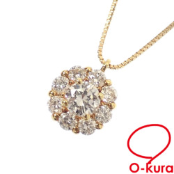 【中古】 ダイヤモンド ネックレス レディース K18YG 0.20ct/D0.31ct 2.2g 18金 イエローゴールド 750