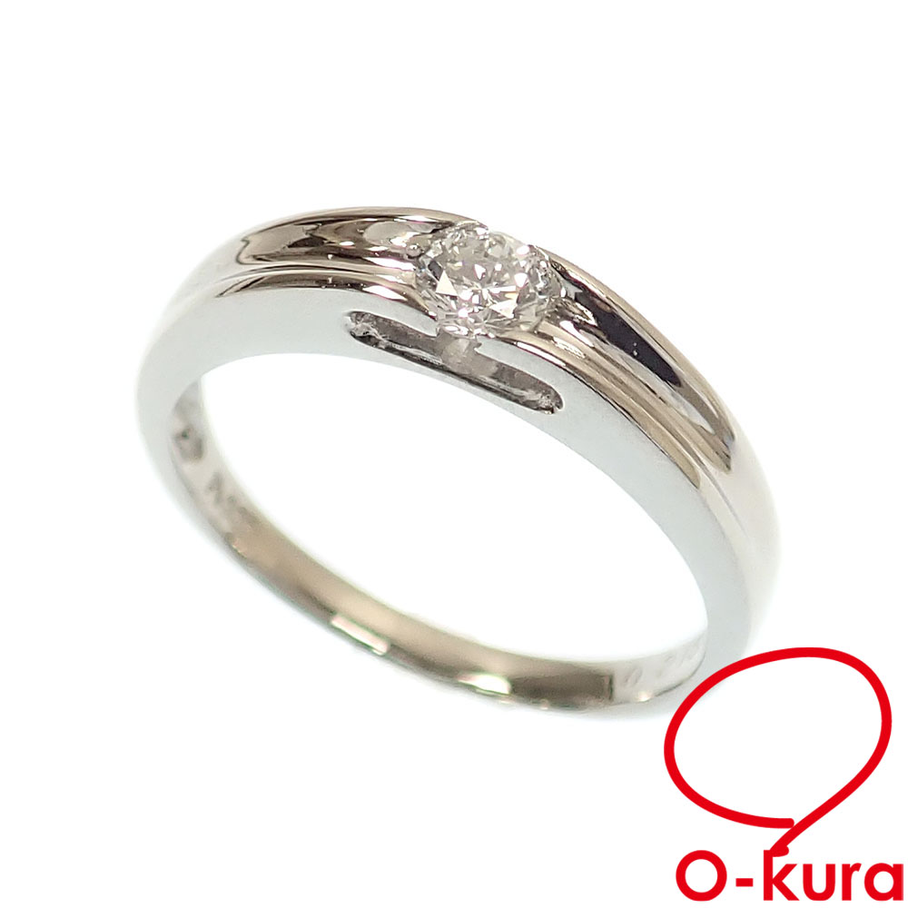 【中古】 ダイヤモンド リング レディース Pt900 14号 0.215ct 4.0g プラチナ 指輪