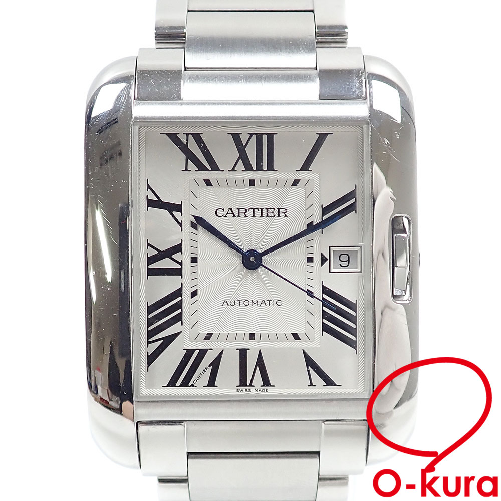 【中古】 カルティエ 腕時計 タンク アングレース XL メンズ オートマ SS W5310008 自動巻き