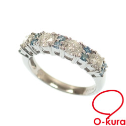 【中古】 ダイヤモンド 色石 リング レディース Pt900 12号 1.00ct 4.6g プラチナ 指輪