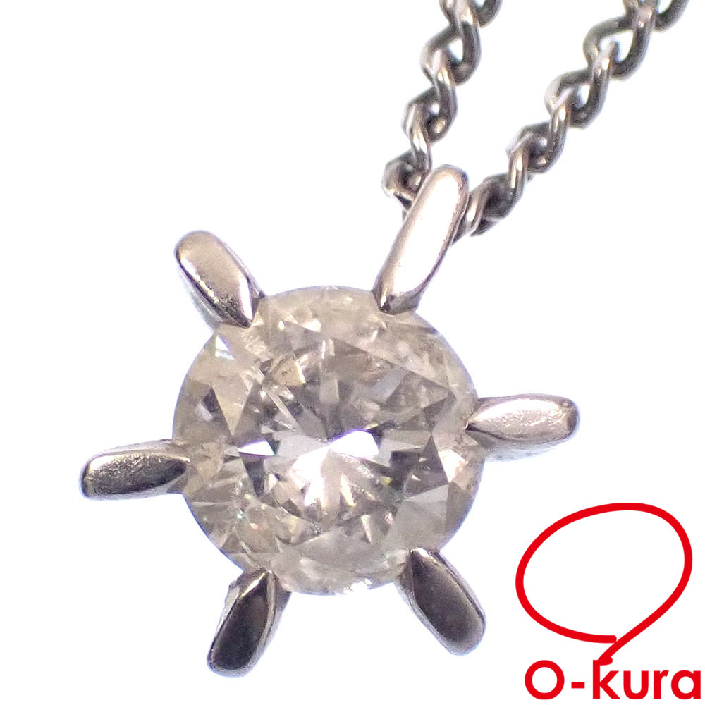 【中古】 ダイヤモンド ネックレス レディース Pt850/Pt 0.39ct 2.8g プラチナ