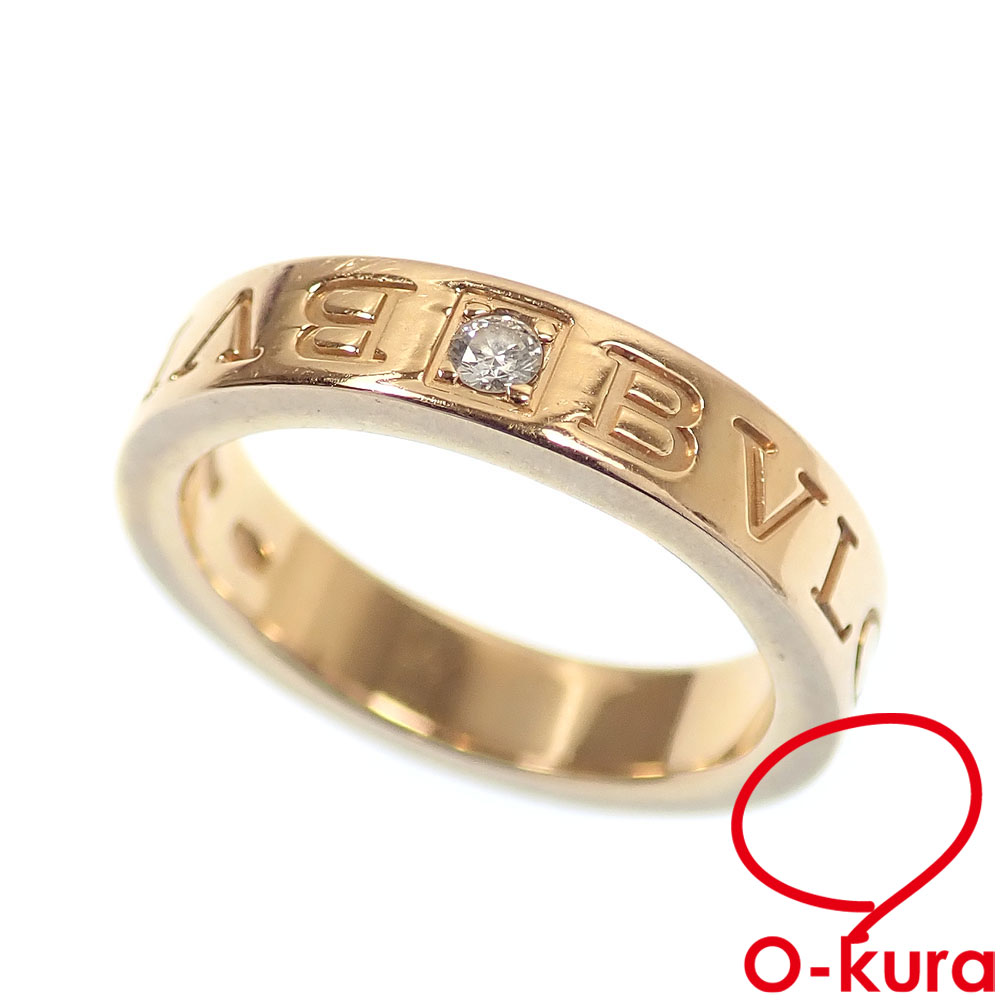 【中古】 ブルガリ ビー・ゼロワン エッセンシャル リング レディース ダイヤモンド K18PG 8.5号 6.1g 18金 ピンクゴールド 750 指輪 B-ZERO1