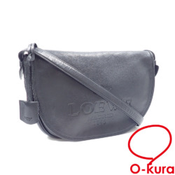【中古】 ロエベ ショルダーバッグ ヘリテージ サッチェル レディース ブラック 黒 レザー 377.79.752