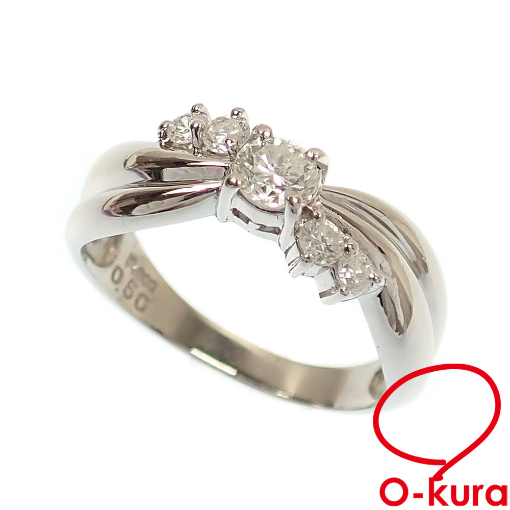 【中古】 ダイヤモンド リング レディース Pt900 12.5号 0.50ct 5.0g プラチナ 指輪
