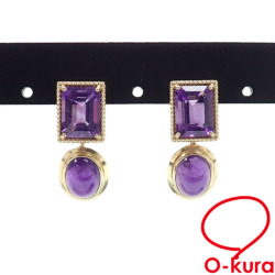 【中古】 アメジスト ピアス レディース K18YG 1.40ct/1.40ct 3.5g 18金 イエローゴールド 750