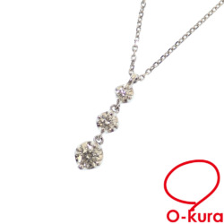 【中古】 4℃ ダイヤモンド ネックレス レディース K18WG 0.265ct 2.4g 18金 ホワイトゴールド 750 ヨンドシー