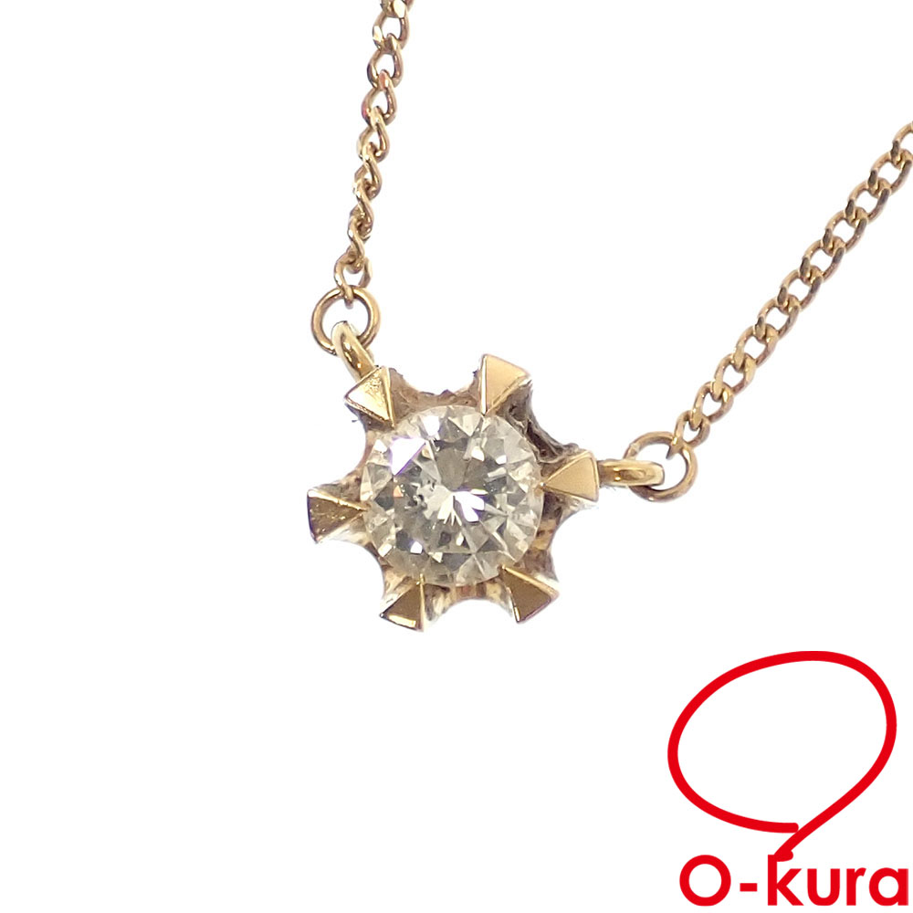 【中古】 ジュエリーマキ ダイヤモンド ネックレス レディース K18YG 0.49ct 3.4g 18金 イエローゴールド 750