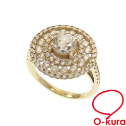 【中古】 ダイヤモンド リング レディース K18YG 11号 0.93ct/0.98ct 4.6g 18金 イエローゴールド 750 指輪