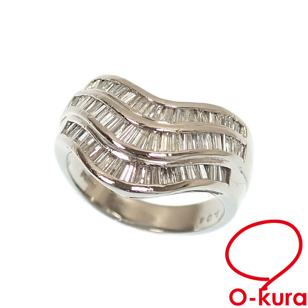 【中古】 ダイヤモンド リング レディース Pt900 10号 1.04ct 8.7g プラチナ 指輪