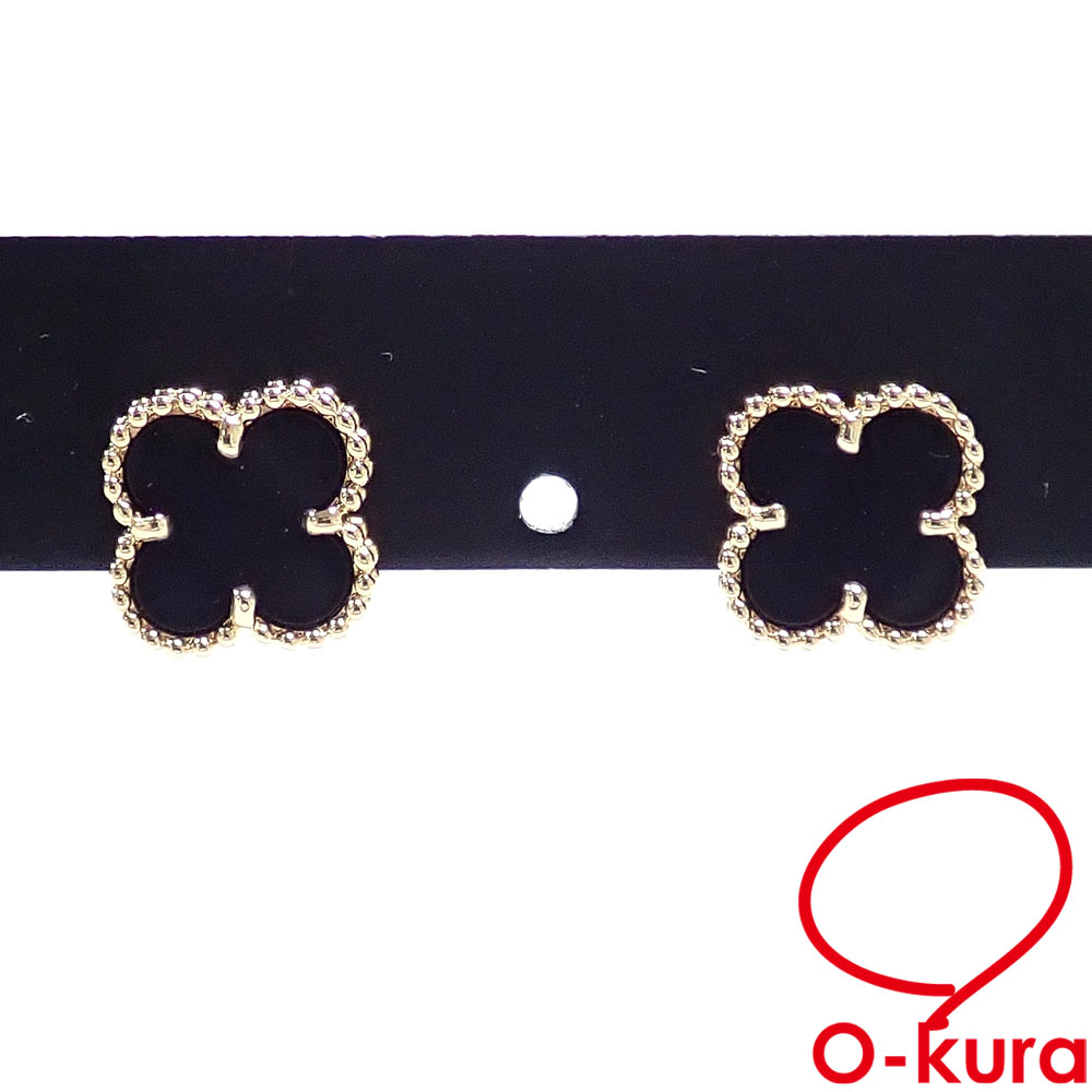 【中古】 ヴァンクリーフ&アーペル スウィート アルハンブラ ピアス レディース K18YG 2.5g 18金 イエローゴールド 750