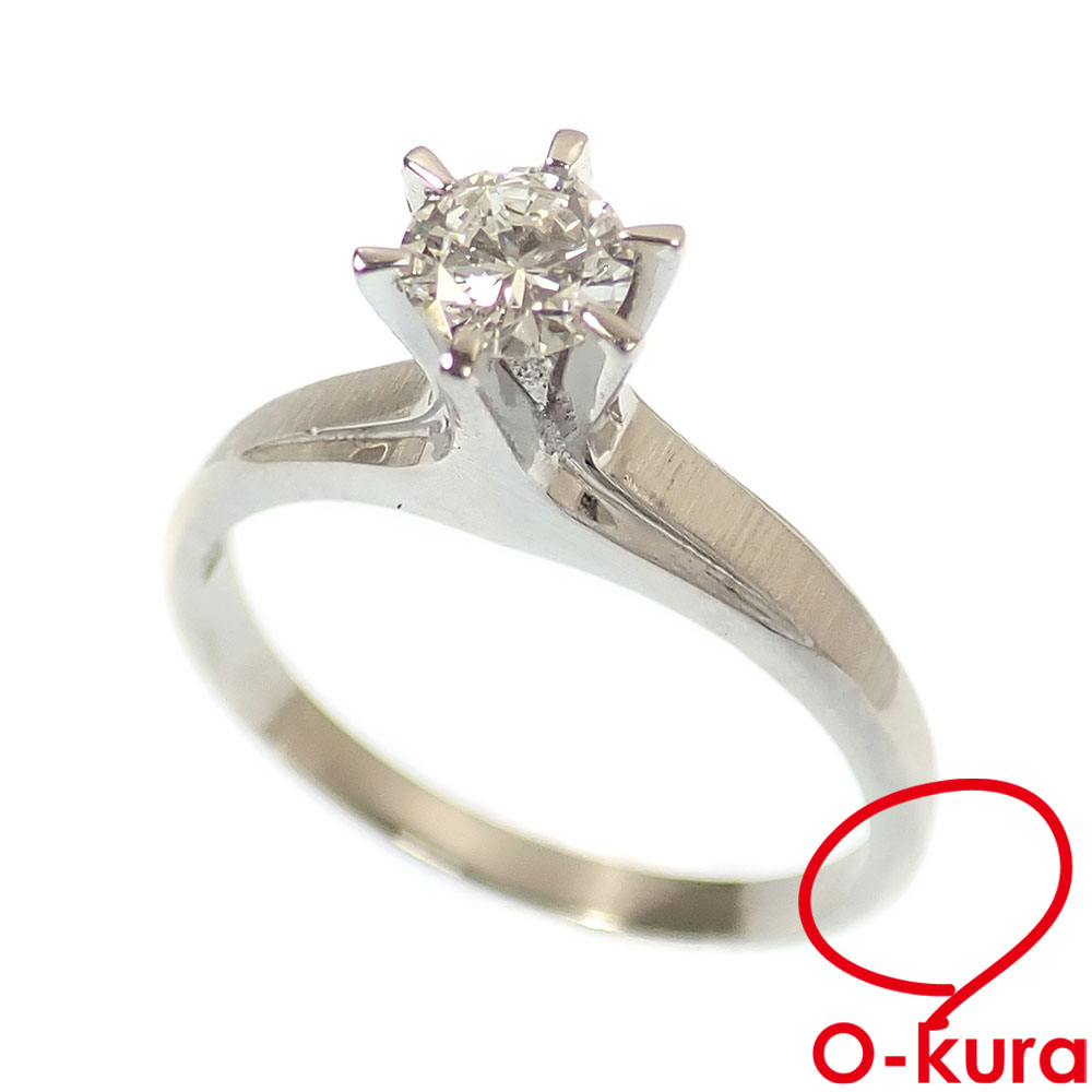 【中古】 ダイヤモンド リング レディース Pm900 12号 0.35ct 4.2g プラチナ 立爪 1粒 指輪