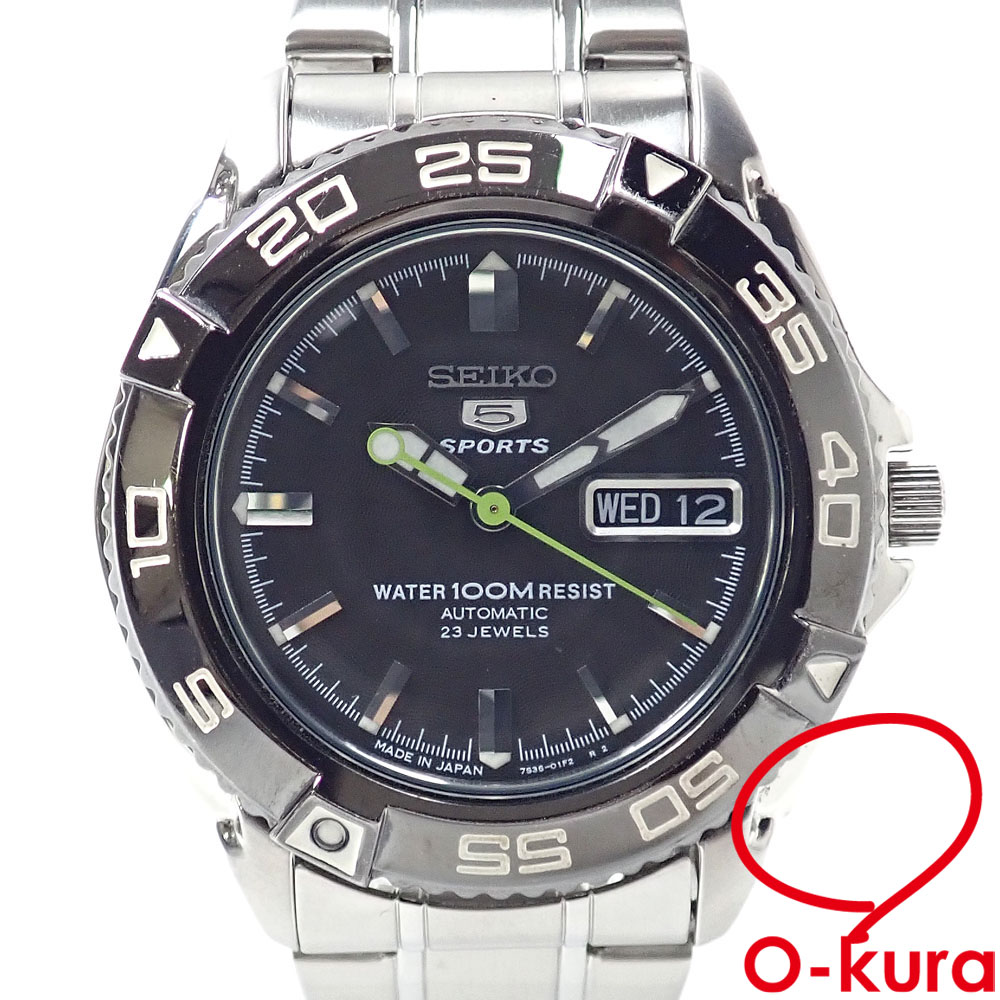 【中古】 セイコー 腕時計 ファイブ スポーツ メンズ オートマ SS 7S36 00Y0 自動巻き