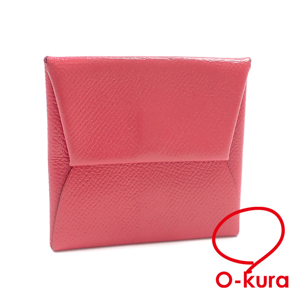 【中古】 エルメス バスティア コインケース レディース レッド 赤 レザー □O刻印 2011年頃製 HERMES 小銭入れ