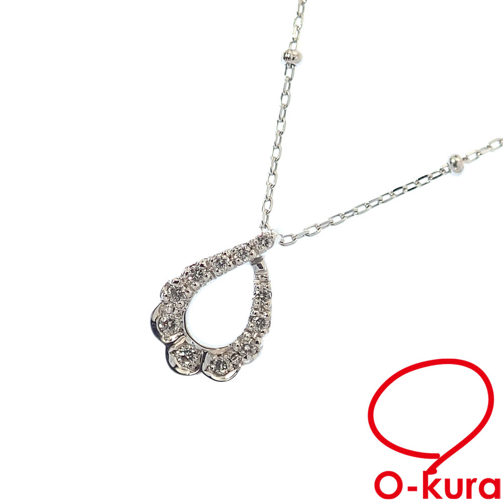 【中古】 スタージュエリー ダイヤモンド ネックレス レディース K18WG 0.05ct 1.3g 18金 ホワイトゴールド 750