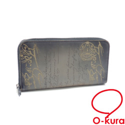 【中古】 ベルルッティ ラウンドファスナー 長財布 メンズ グレー ヴェネチアレザー
