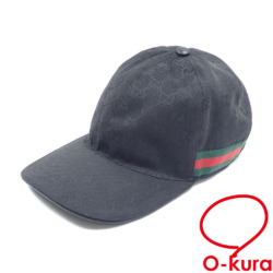 【中古】 グッチ ベースボールキャップ 帽子 メンズ ポリエステル他 ブラック 黒 Mサイズ 200035 古着 アパレル
