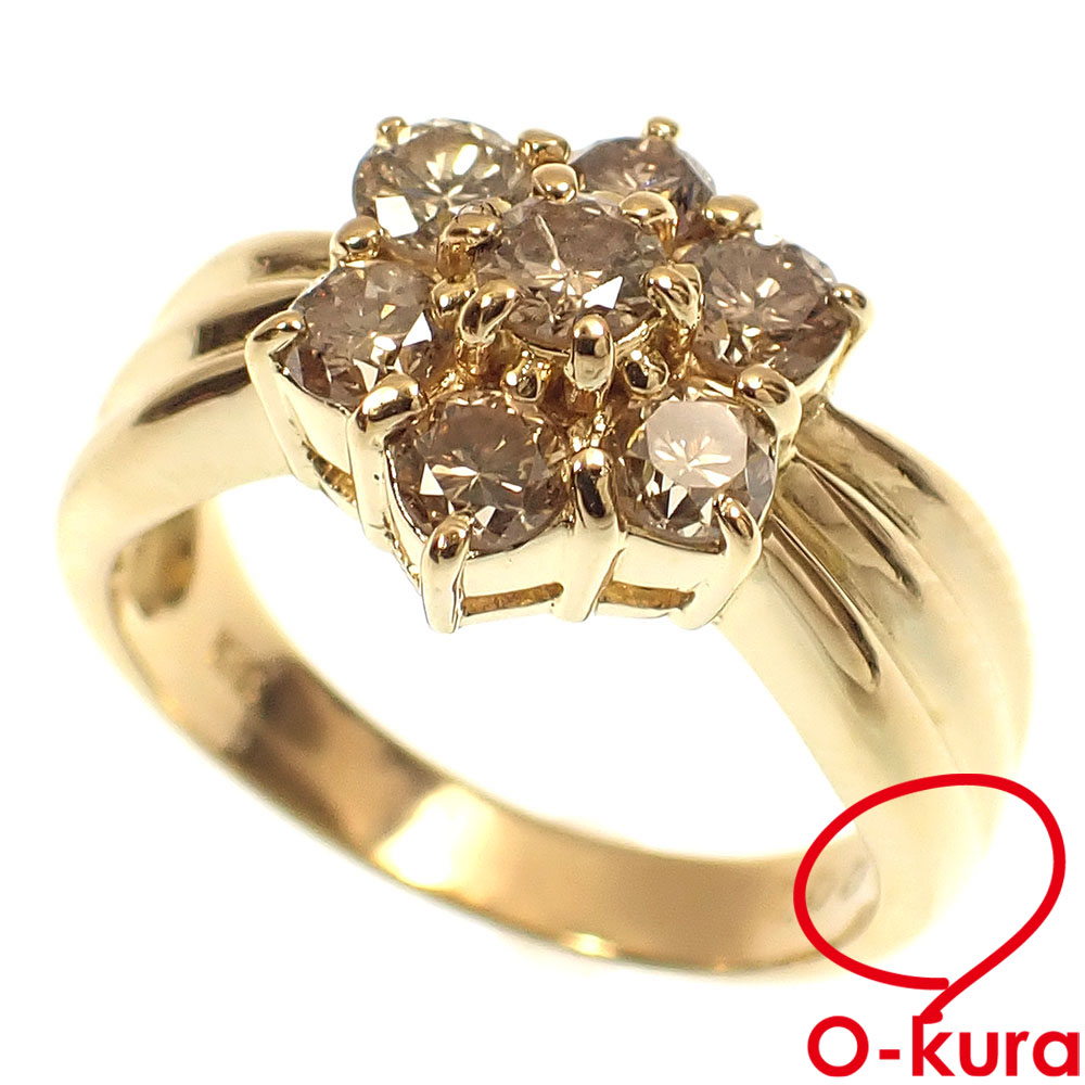 【中古】 ダイヤモンド リング レディース K18YG 12号 1.00ct 4.9g 18金 750 イエローゴールド 指輪