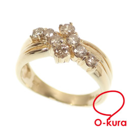 【中古】 ダイヤモンド リング レディース K18YG 8号 D0.50ct 3.2g 18金 イエローゴールド 750 指輪