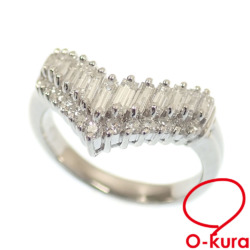 【中古】 ダイヤモンド リング レディース Pt900 9号 0.75ct 5.6g プラチナ 指輪