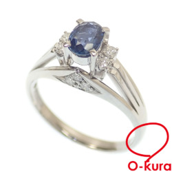 【中古】 サファイア ダイヤモンド リング レディース Pt900 11号 0.57ct 0.17ct 4.2g プラチナ 指輪