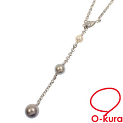 【中古】 カルティエ ソープリティ ネックレス レディース パール ダイヤモンド K18WG 21.6g 18金 ホワイトゴールド 750 真珠