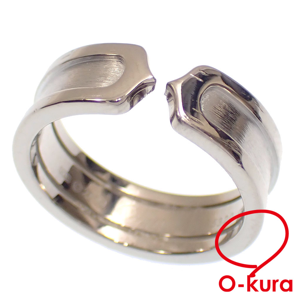 【中古】 カルティエ 2C リング レディース K18WG 14号 #55 8.2g 18金 750 ホワイトゴールド 指輪