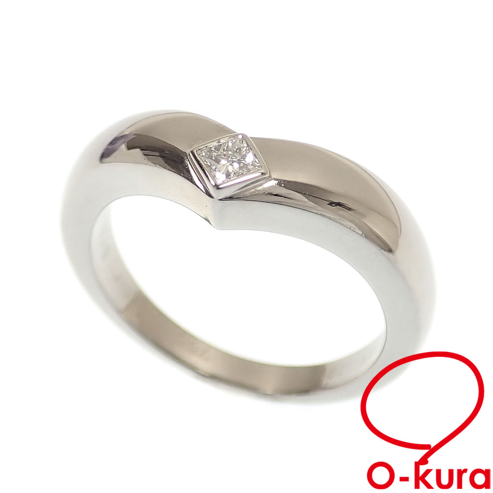 【中古】 カルティエ トリアンドル リング レディース ダイヤモンド K18WG 17.5号 #58 9.2g 18金 ホワイトゴールド 750 指輪