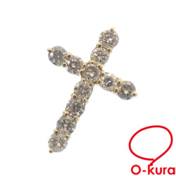 【中古】 ダイヤモンド クロスモチーフ ペンダントトップ レディース K18YG 0.50ct 0.6g 18金 イエローゴールド 750 ペンダントヘッド