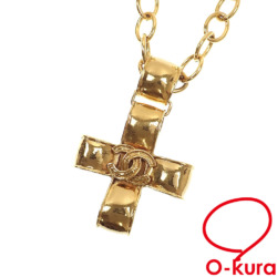 【中古】 シャネル クロスモチーフ ネックレス メッキ ゴールドカラー ヴィンテージ レディース メンズ 男女兼用 94P