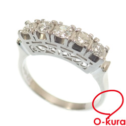 【中古】 ダイヤモンド リング レディース Pt900 13号 0.60ct 4.8g プラチナ 指輪