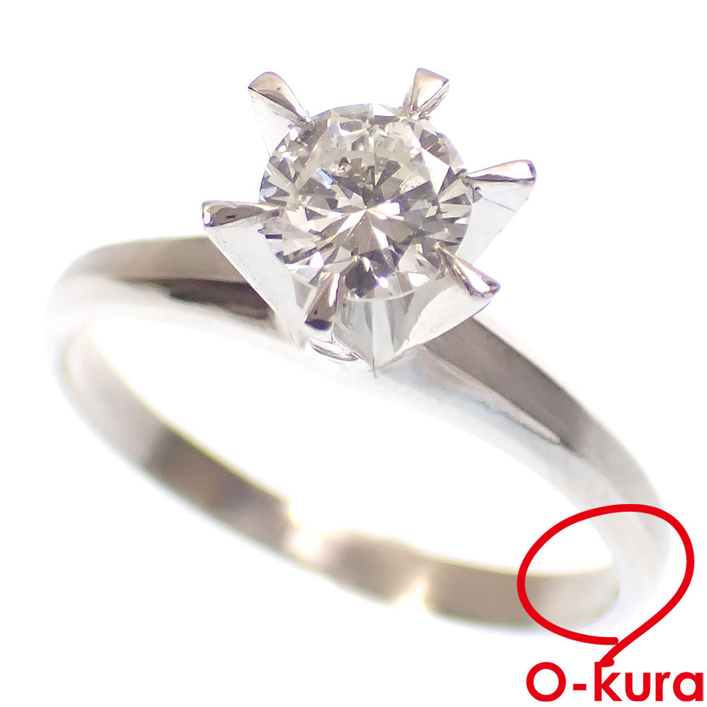【中古】 ダイヤモンド リング レディース Pt900 14号 0.50ct 4.8g プラチナ 指輪
