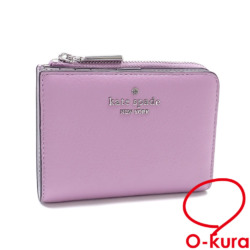 【中古】 ケイトスペード 二つ折り 財布 レナ スモール L レディース パープル 紫 レザー KL842 NMJ