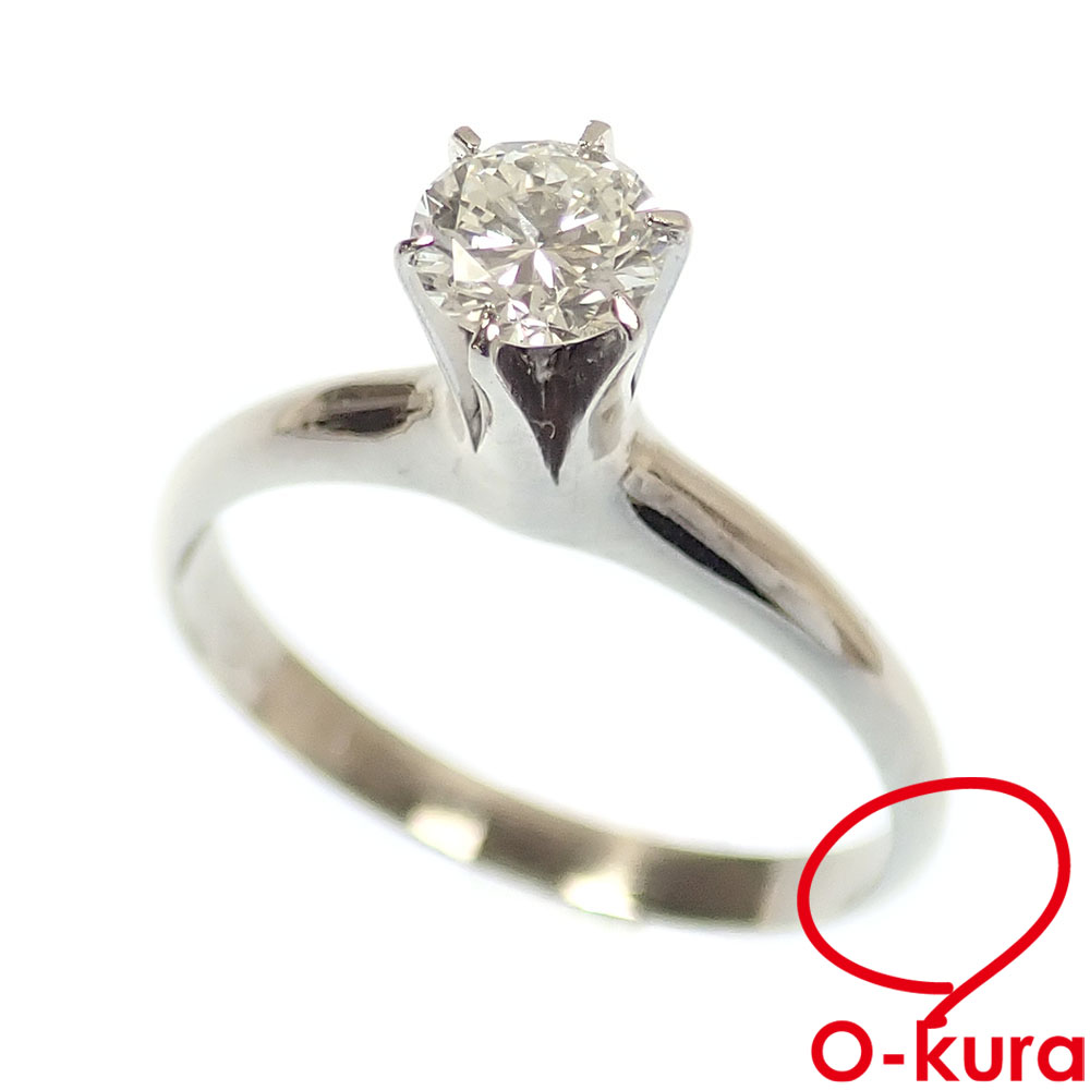 【中古】 ダイヤモンド リング レディース Pt900 11.5号 0.41ct 3.3g プラチナ 一粒 立爪 指輪