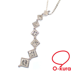 【中古】 ダイヤモンド ネックレス レディース K14WG 2.1g 14金 ホワイトゴールド
