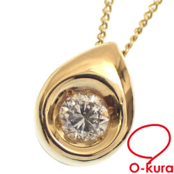 【中古】 ダイヤモンド ネックレス レディース K18YG 0.31ct 3.0g 18金 750 イエローゴールド ドロップ 雫