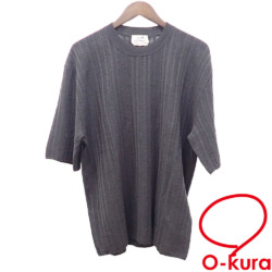 【中古】 エルメス Tシャツ クルーサマーニット メンズ グレー Sサイズ 麻 コットン 半袖 古着 アパレル トップス 洋服
